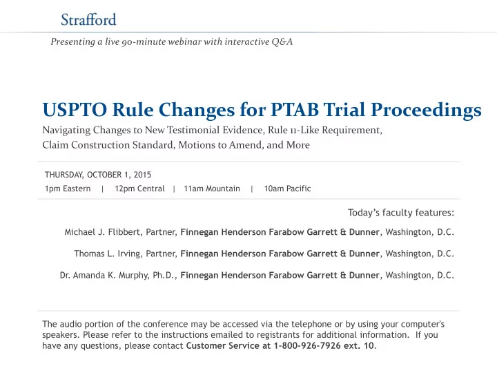 uspto rule changes for ptab trial proceedings