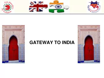 GATEWAY TO INDIA  Keith Ridgeway    MD Fox Puzzles of London and JV Partner of Foxed Venture of