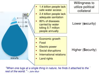 Higher ( S ecurity)    Social disruptions    International relations    Land rights  1