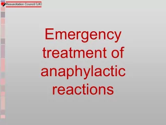 Emergency  treatment of  anaphylactic  reactions  Emergency treatment  of anaphylactic reactions