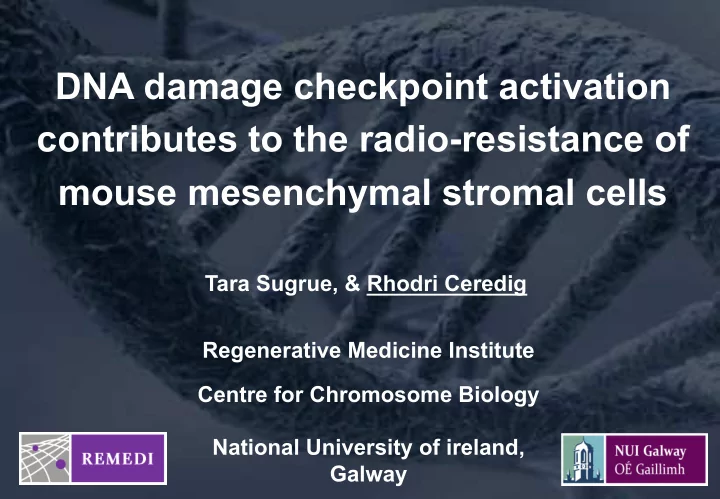 dna damage checkpoint activation contributes to the radio