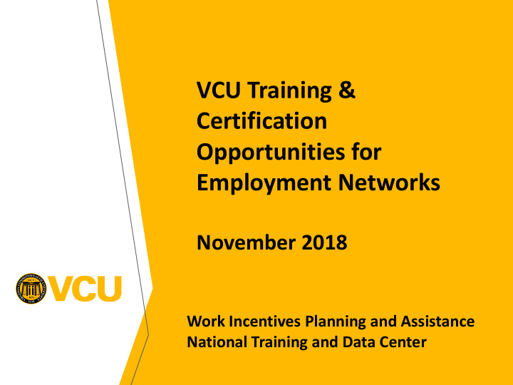 vcu training certification opportunities for employment