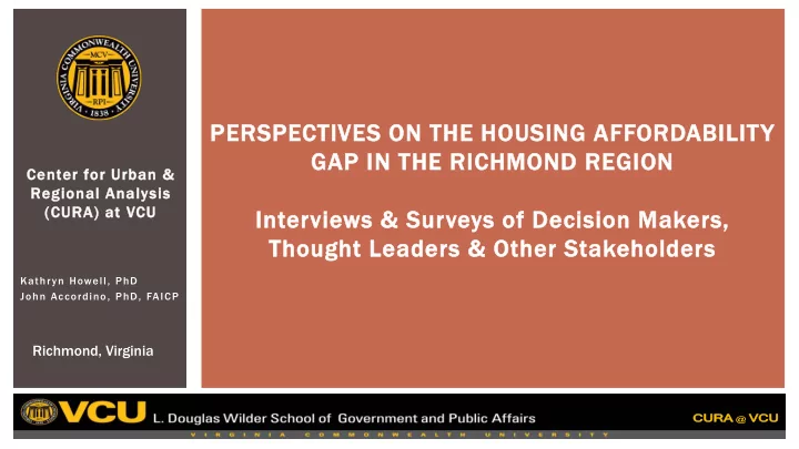 perspectives o on t n the housing a ng affordability y