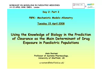 Using the Knowledge of Biology in the Prediction  Using the Knowledge of Biology in the Prediction