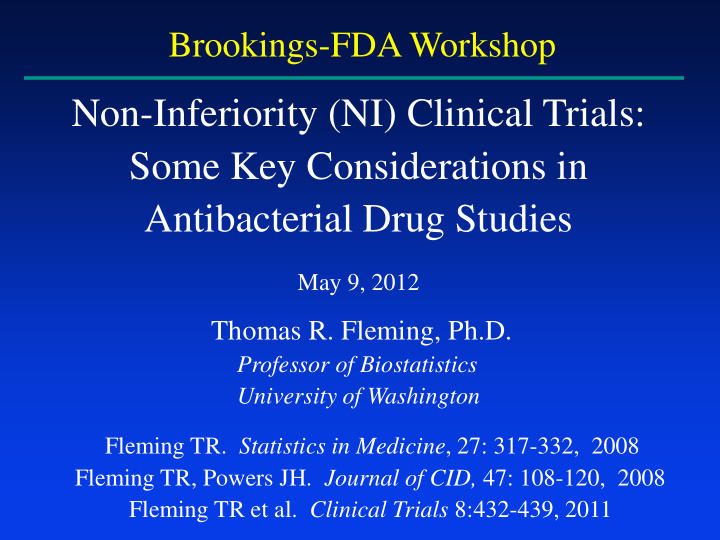 non inferiority ni clinical trials some key