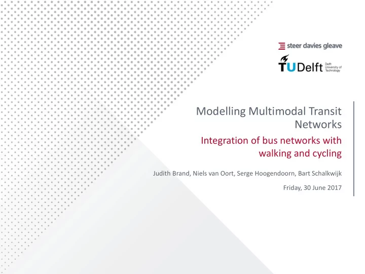 modelling multimodal transit