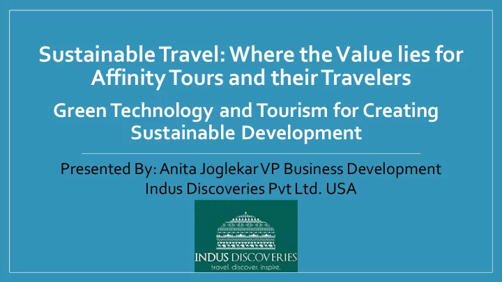 affinity tours and their travelers