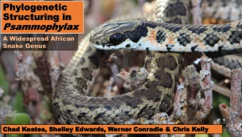 Structuring in Psammophylax  A Widespread African  Snake Genus  Cha  Chad K  d Kea  eates  tes, S