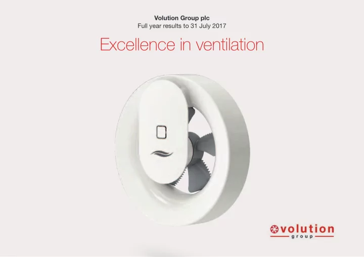 excellence in ventilation
