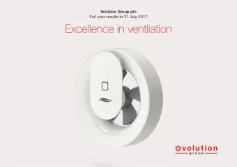 Excellence in ventilation  Introduction  Excellence in ventilation  Volution Group plc is a leading