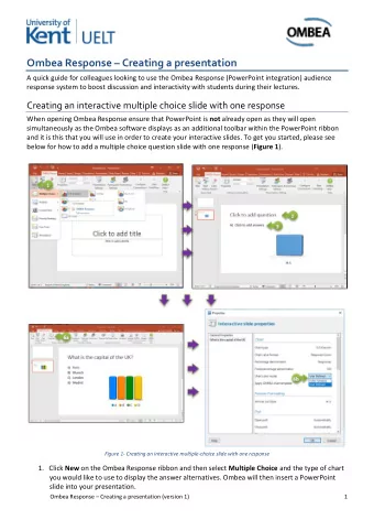 Ombea Response  Creating a presentation  A quick guide for colleagues looking to use the Ombea