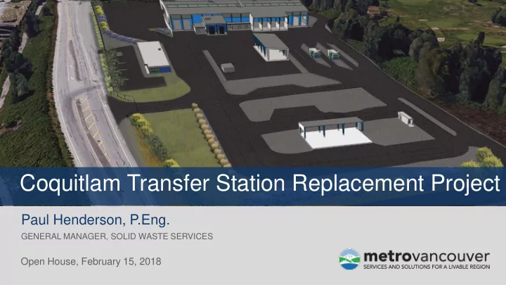 coquitlam transfer station replacement project