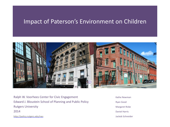 impact of paterson s environment on children