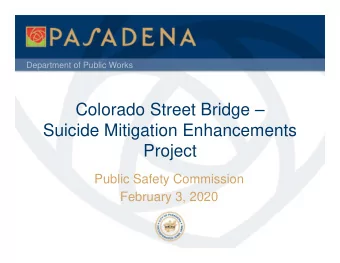 Colorado Street Bridge   Suicide Mitigation Enhancements  Project  Public Safety Commission