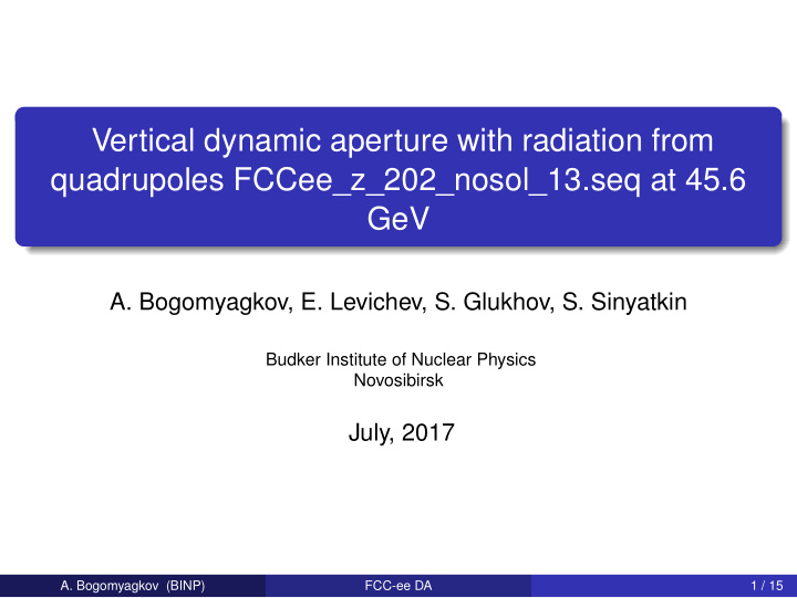 vertical dynamic aperture with radiation from quadrupoles