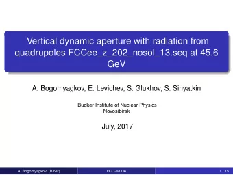 Vertical dynamic aperture with radiation from  quadrupoles FCCee_z_202_nosol_13.seq at 45.6  GeV
