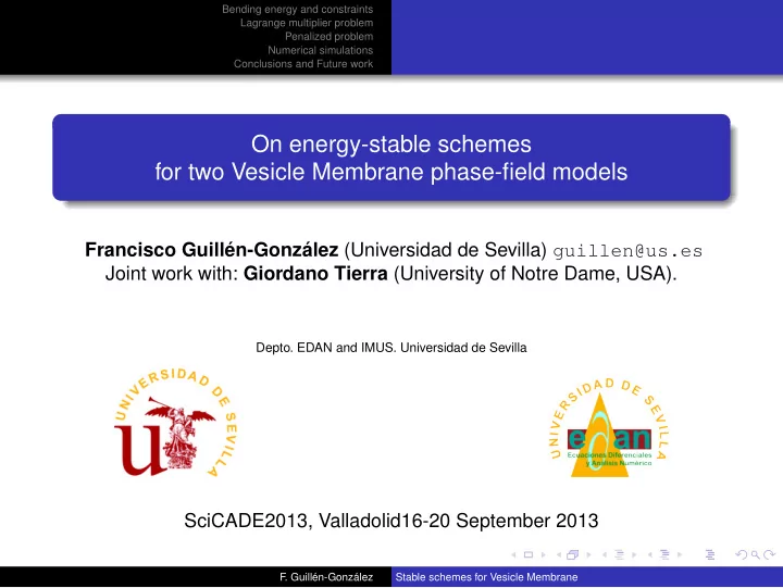 on energy stable schemes for two vesicle membrane phase