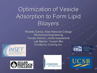 Optimization of Vesicle  Optimization of Vesicle  Adsorption to Form Lipid  Adsorption to Form