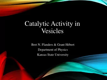 Vesicles  Bret N. Flanders &amp; Grant Hbert  Department of Physics  Kansas State University
