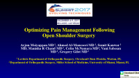 optimizing pain management following open shoulder surgery