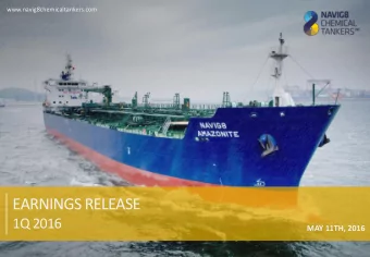 EARNINGS RELEASE  1Q 2016  MAY 11TH, 2016 DISCLAIMER This Presentation contains certain