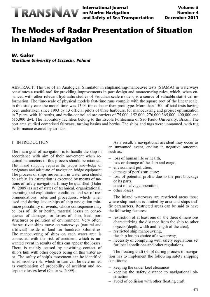 and safety of sea transportation december 2011 the modes