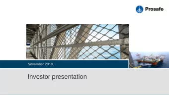 Investor presentation  Disclaimer  All statements in this presentation other than statements of