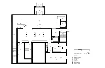 1  9  2  4  8  3  5  6  9  8  0'  5'  10'  20'  BASEMENT FLOOR        1/8&quot; = 1'  1  VESTIBULE