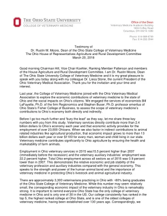 Office of the Dean  Veterinary Medicine Academic Building  COLLEGE OF VETERINARY MEDICINE  1900