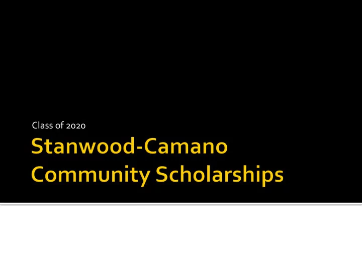 class of 2020 any graduating senior living within or