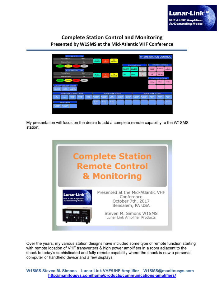 complete station control and monitoring