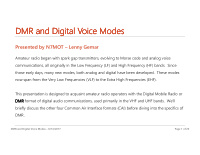 dmr and digital voice modes dmr and digital voice modes