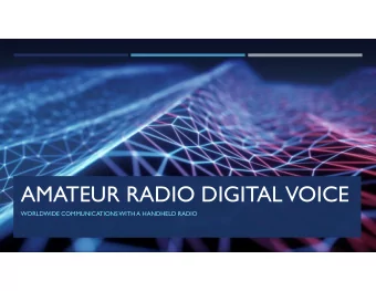 AMATEUR RADIO DIGITAL VOICE  WORLDWIDE COMMUNICATIONS WITH A HANDHELD RADIO  AMATEUR RADIO DIGITAL