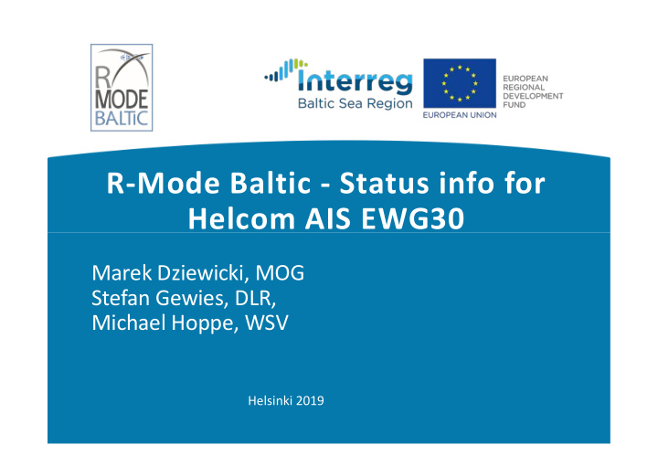 r mode baltic status info for helcom ais ewg30 helcom ais