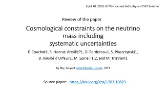 Cosmological constraints on the neutrino  mass including  systematic uncertainties  F. Couchot1, S.