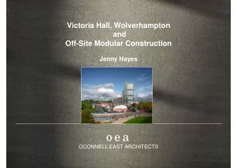 o e a  OCONNELL EAST ARCHITECTS  o e a  OCONNELL EAST ARCHITECTS  Victoria Hall, Manchester