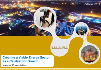 Creating a Viable Energy Sector  as a Catalyst for Growth  Investor Presentation  Disclaimer NOT