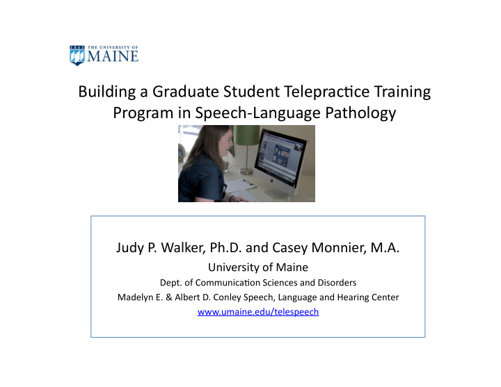 building a graduate student teleprac2ce training program