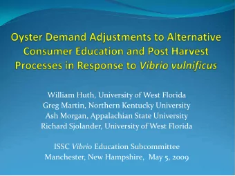 William Huth, University of West Florida  Greg Martin, Northern Kentucky University  Ash Morgan,