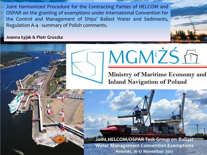 joint harmonized procedure for the contracting parties of