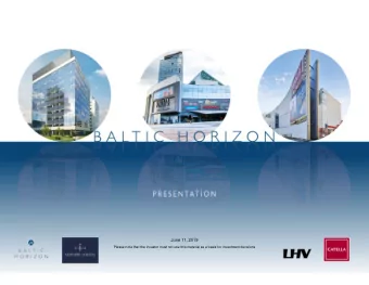 June 11, 2019  Please note that the investor must not use this material as a basis for investment