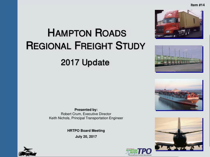 hampton on r roa oads region ional f l freig ight study
