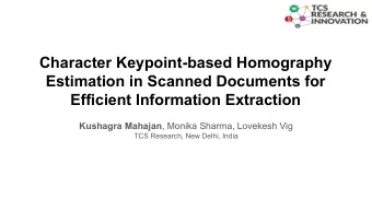 Character Keypoint-based Homography  Estimation in Scanned Documents for  Efficient Information