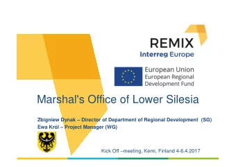 Marshal's Office of Lower Silesia  Zbigniew Dynak  Director of Department of Regional