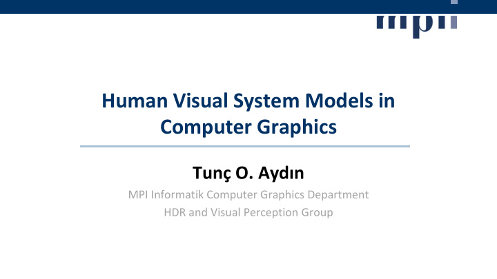 human visual system models in