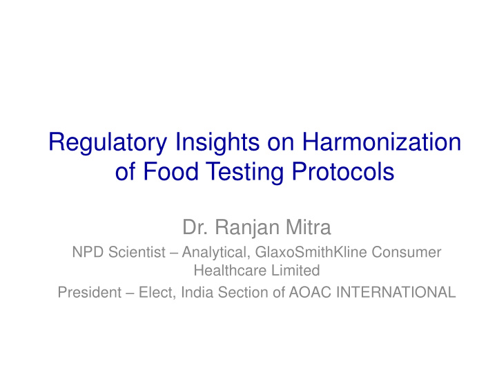 of food testing protocols