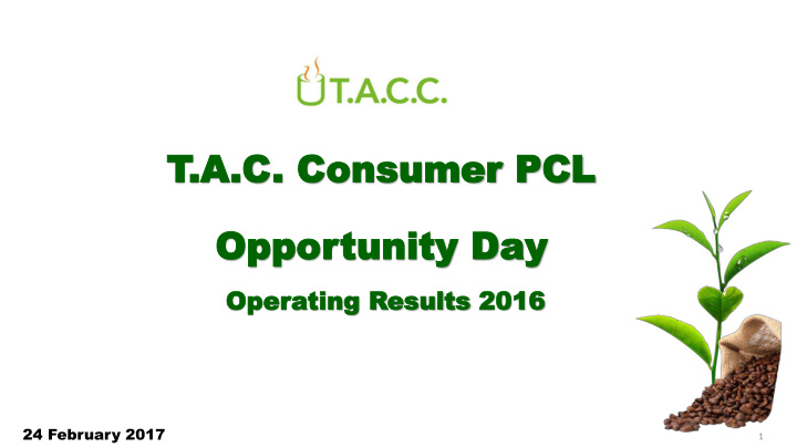 t a c a c con consumer sumer p pcl cl opportunity oppor