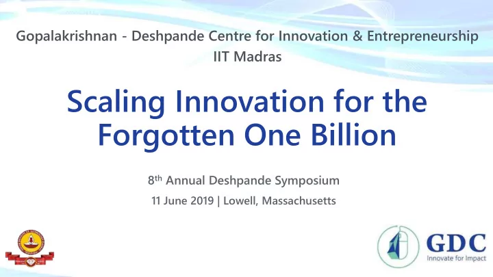 scaling innovation for the