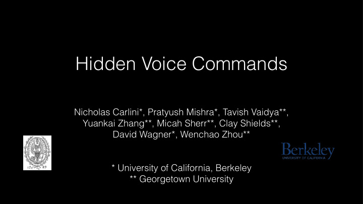 hidden voice commands