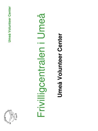 Frivilligcentralen i Ume  Ume Volunteer Center  Ume Volunteer Center  Ume Volunteer Center
